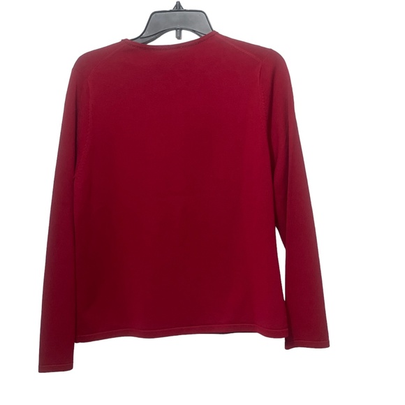 Pendleton Medium Red Cardigan 82% Silk Nylon Beadwork Long Sleeve button Lined - Picture 7 of 7